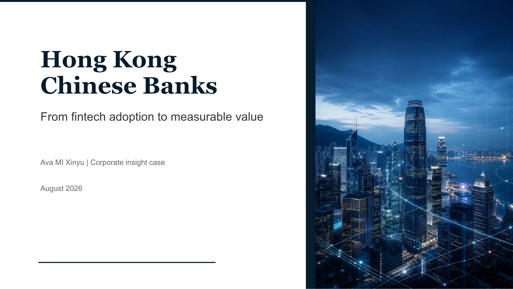 Cover slide of the Hong Kong Chinese Banks management presentation